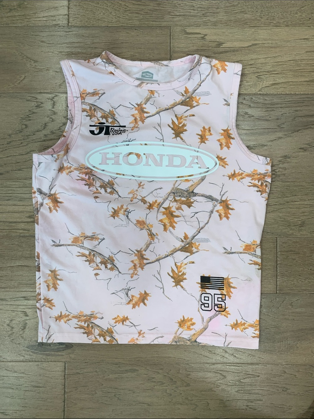 Honda Pink Oak-Print Women's Sleeveless Tank Top Size Medium
